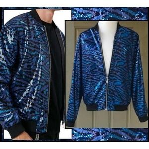 Fashion 21 Sequin Tiger Stripe Bomber Jacket Size M *SOLD-OUT*